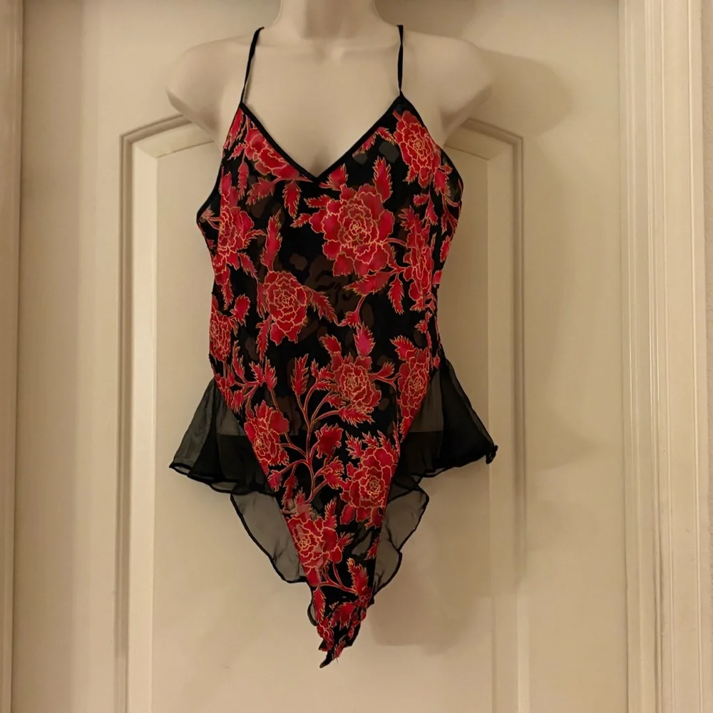 Victoria’s Secret Gold Label Vintage Rose Floral‎ Bodysuit Mesh